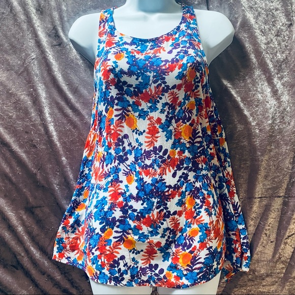 Ella Moss MultiColor Floral Flowy Tank Top - Picture 1 of 5
